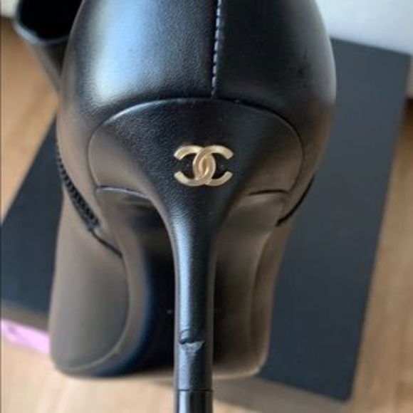 SOLD Chanel Black Stiletto Ankle Boots Booties - Picture 7 of 8
